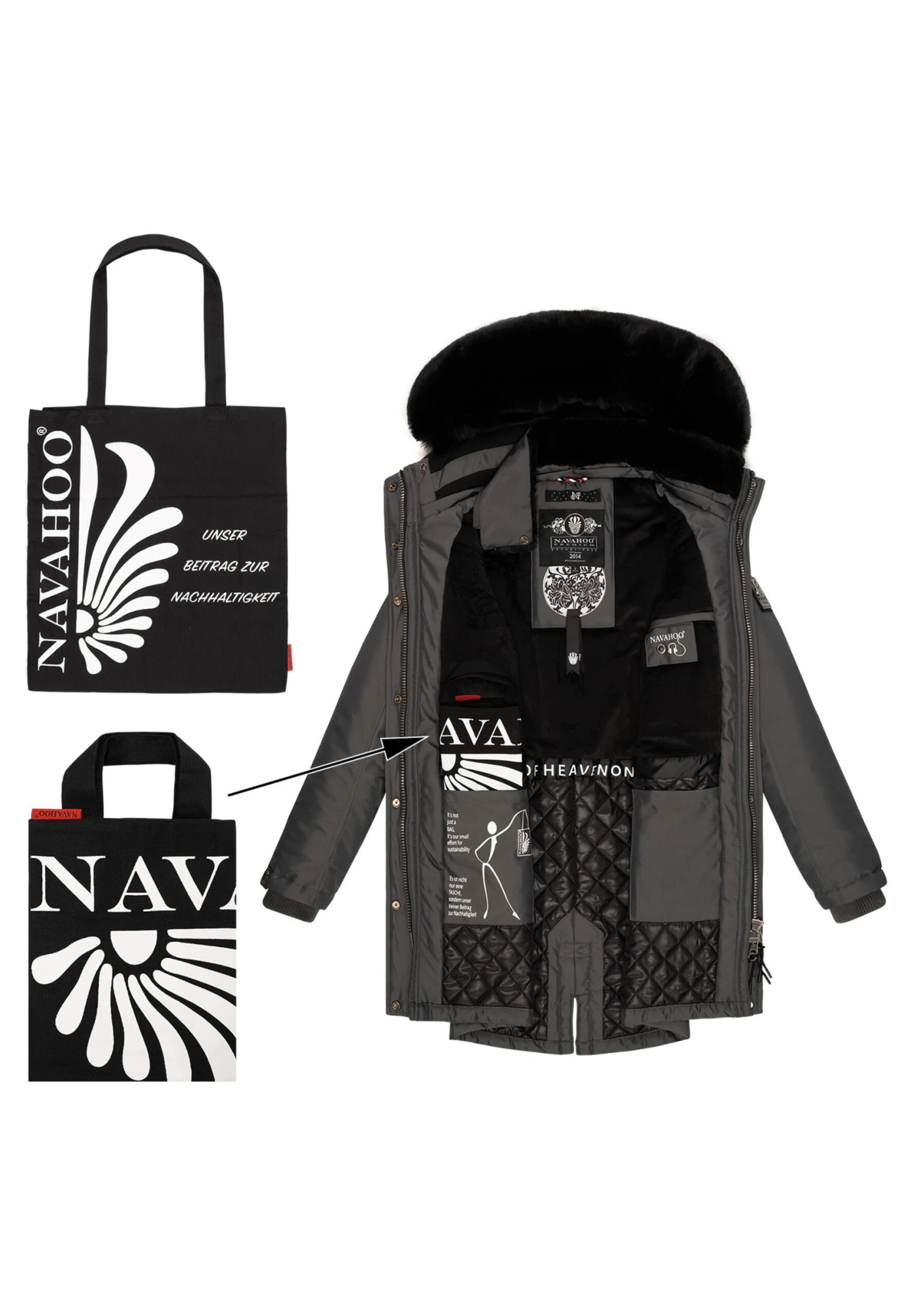 Navahoo Tiniis - Winterjas - Dark Grey 6 Navahoo Tiniis - Winterjas - Dark Grey - Afbeelding 4