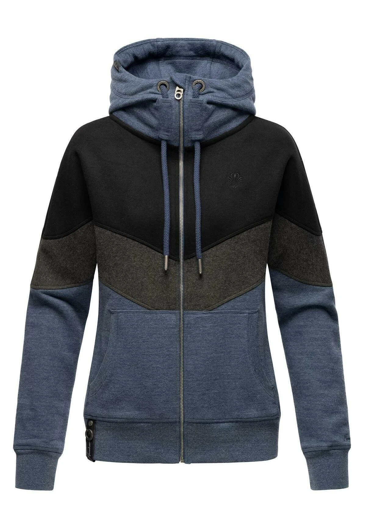 Navahoo Sweater Met Rits - Dusty Blue Melange 5 Navahoo Sweater Met Rits - Dusty Blue Melange - Afbeelding 3