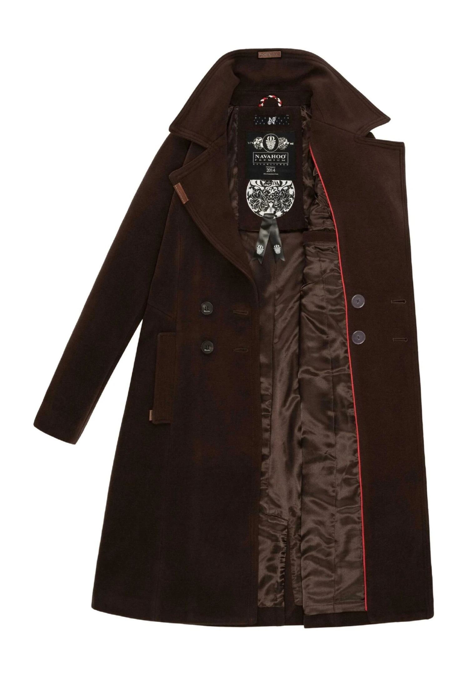 Navahoo Wooly - Halflange Jas - Dark Choco 5 Navahoo Wooly - Halflange Jas - Dark Choco - Afbeelding 3